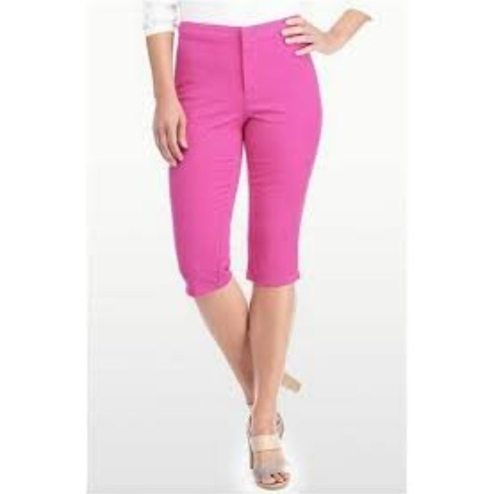 NWT CACTUS FLOWER PINK Slimming Not Your Daughters Jeans NYDJ Women's Skimmers